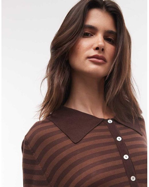 Collusion Brown Sheer Knit Cardigan