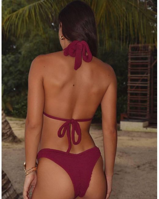 Moda Minx Red Canaria Scrunch Fixed Bikini Bottoms
