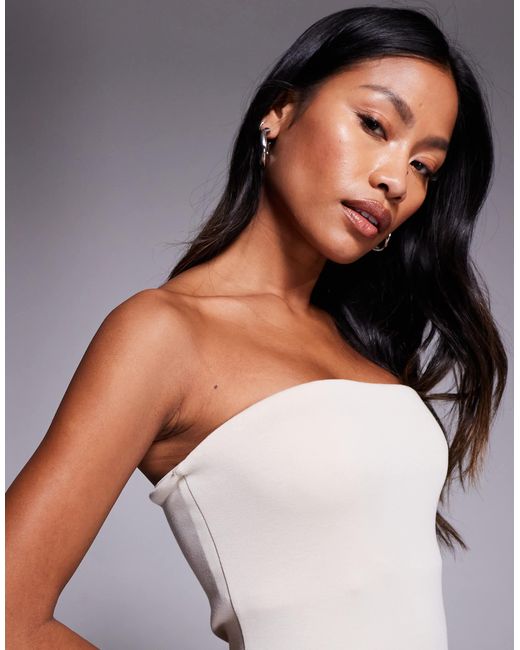 River Island Natural Bandeau Maxi Dress
