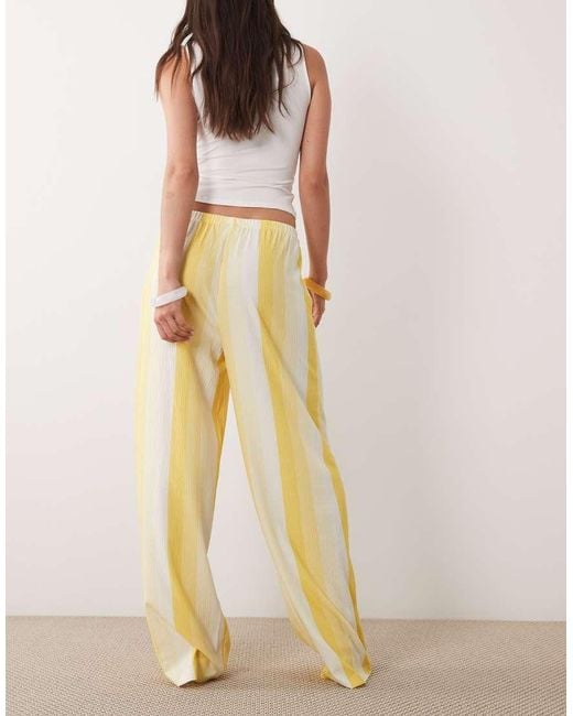 ASOS Natural Co-ord Wide Leg Texture Trouser