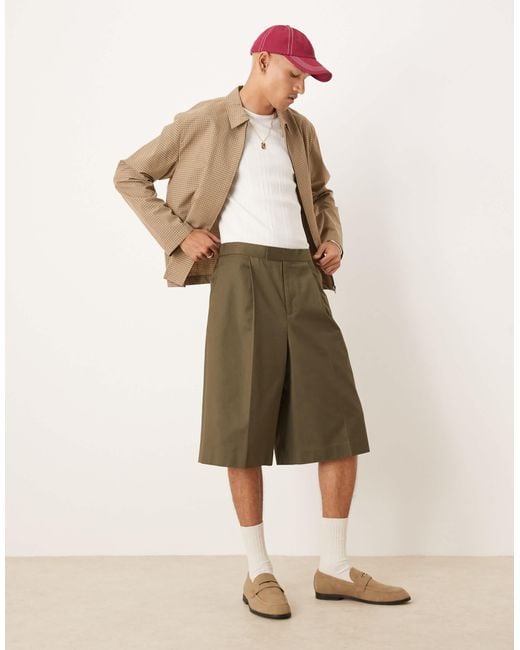 ASOS Natural Smart Oversized Bermuda Shorts for men