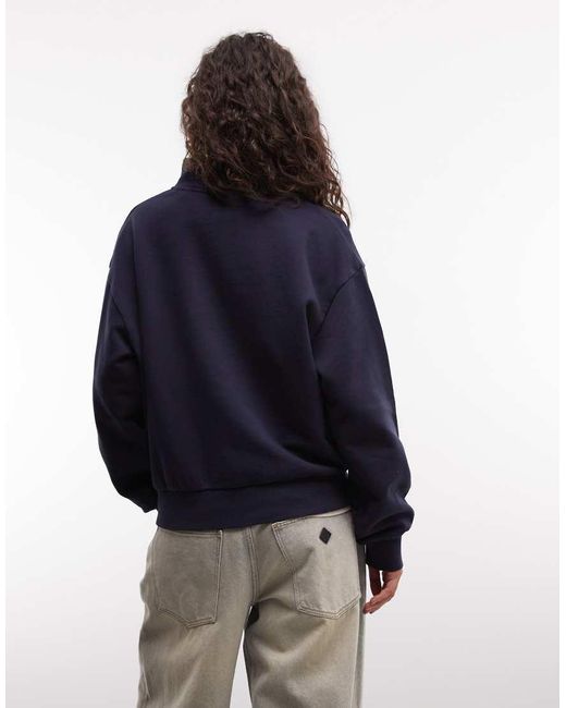 Carhartt Blue Casey Quarter Zip Sweatshirt
