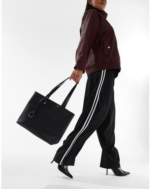 French Connection Black Grain Tote Shopper Bag