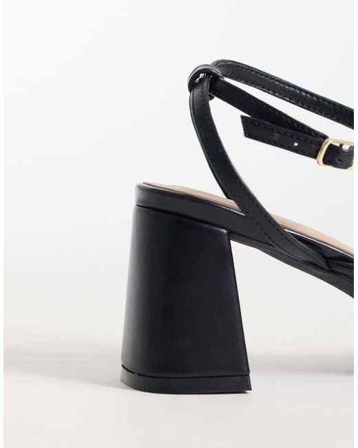 New Look White Faux Leather Multistrap Block Heeled Sandals