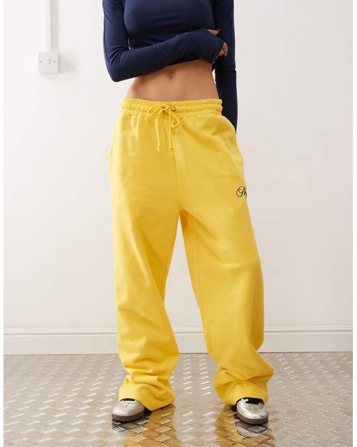 Collusion Oversized Straight Leg Jogger in Yellow | Lyst UK