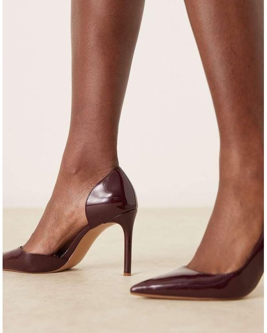 Scarpe A Punta Ciliegia Con Tacco A Spillo di Mango in Brown
