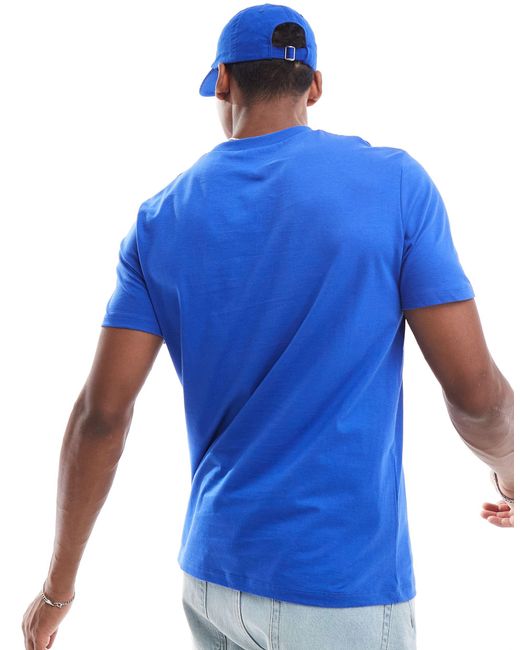 T-shirt girocollo blu medio di ASOS in Blue da Uomo