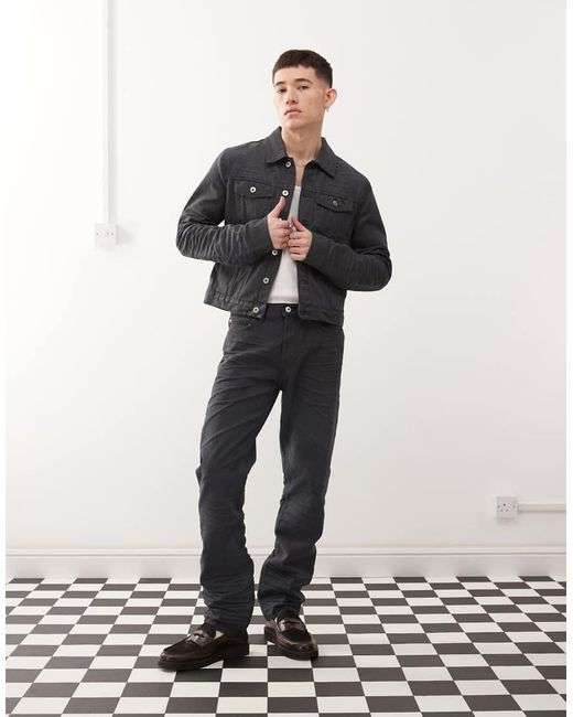 Cheap Monday Black X Landon Barker Issue Slim Leg Rigid Coated Jeans for men