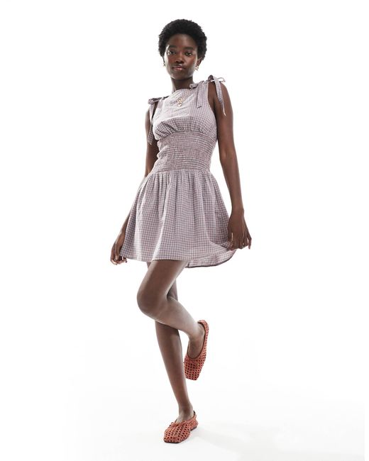 Cotton On Purple Cotton On Lola Tie Shoulder Mini Dress