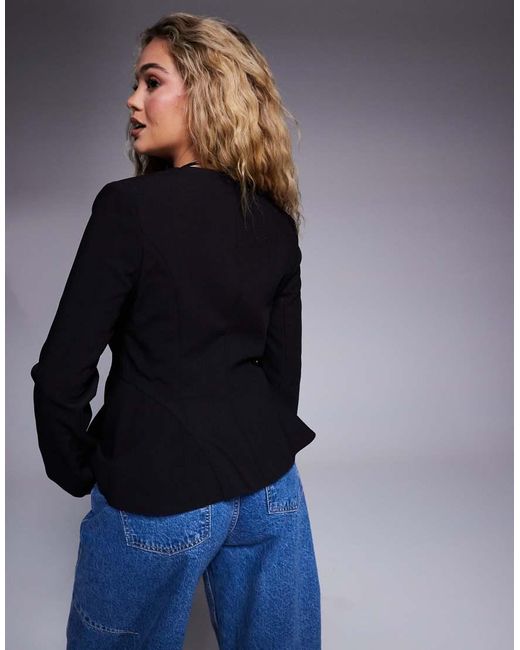 River Island Blue Peplum Hem Blazer