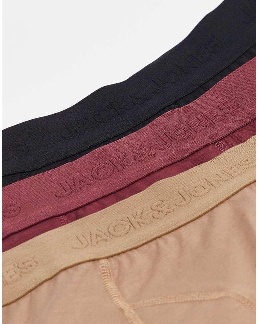Jack & Jones Red 3 Pack Trunks for men
