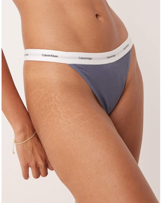 Calvin Klein Blue – tanga aus geripptem modal