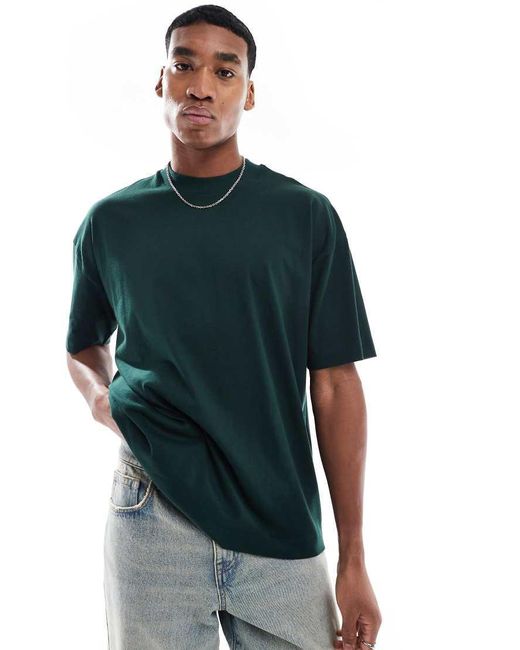 Camiseta Verde Oscuro Extragrande Básica De ASOS de hombre de color Green