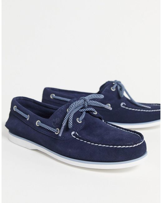Timberland Klassieke Bootschoenen Met Twee Paar Veteroogjes in het Blauw  voor heren - Lyst