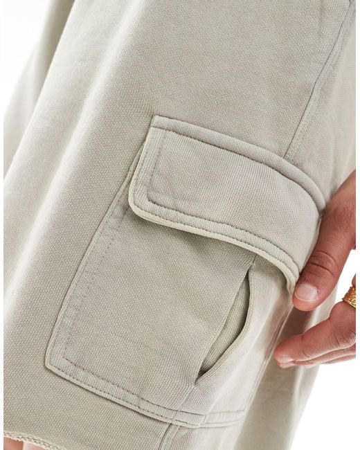 Pantalones cortos cargo color crudo lavado unisex extragrandes ASOS de color Multicolor