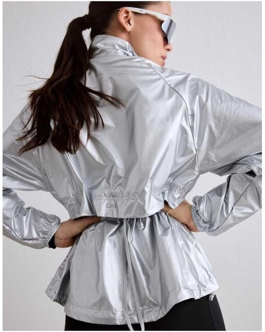 Aim'n Gray Metallic Running Jacket