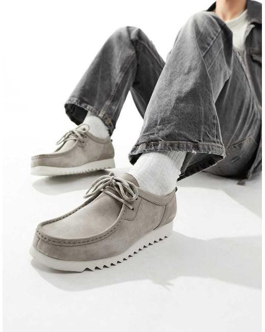 Clarks Gray Clarks Wallabee Ftre Lo Shoes for men