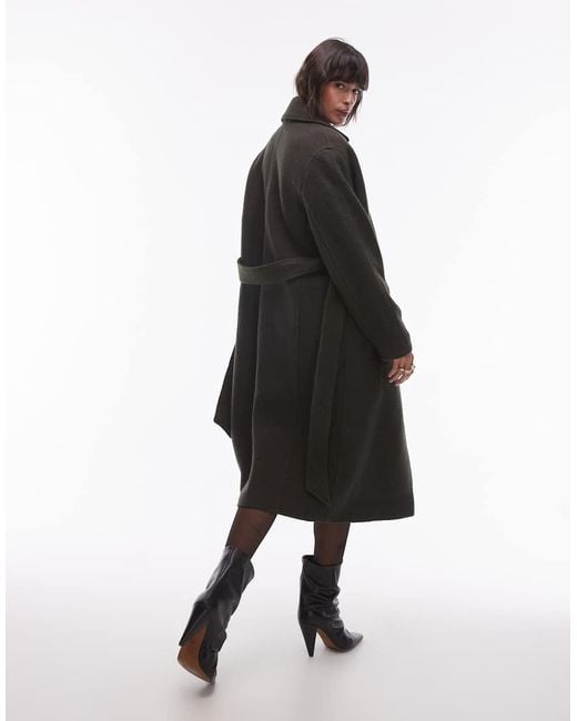 & Other Stories Green Belted Wool Coat