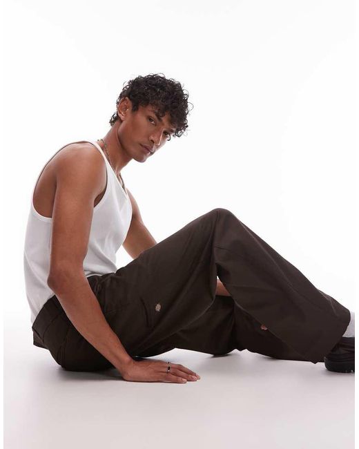 Dickies White 247 Loose baggy Fit Work Trousers for men