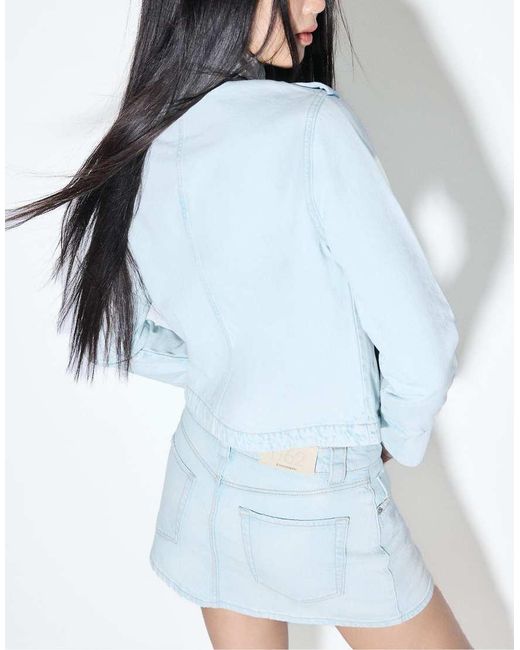 Stradivarius Blue Military Blazer