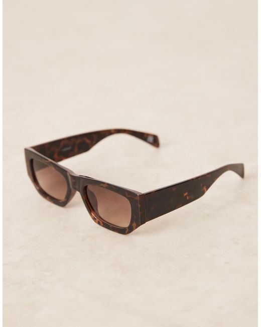 ASOS Black Angular Mid Square Sunglasses