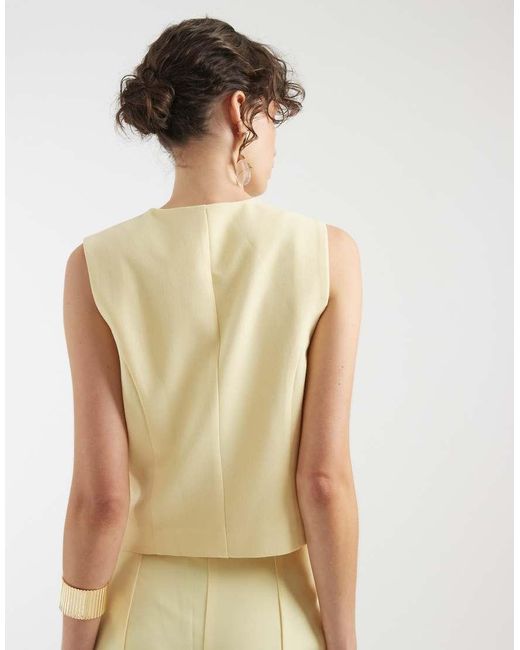 Pieces Natural Mix & Match Tailored Waistcoat