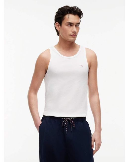 Tommy Hilfiger White 2-Pack Tommy Flag Extra Slim Tank Tops for men