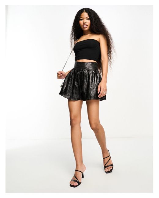 Collective The Label Black Metallic Shorts