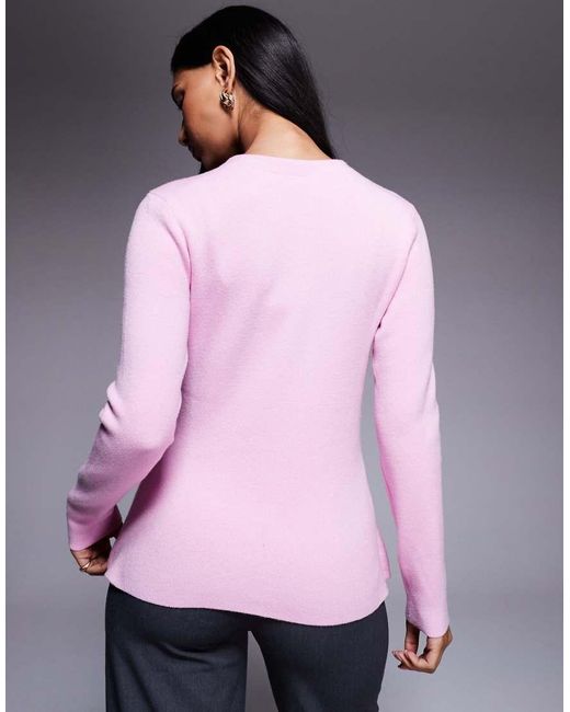 River Island Pink Knitted Longline Cardigan