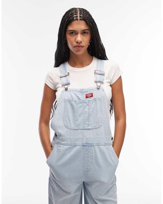 Dickies Blue Loose Denim Dungarees