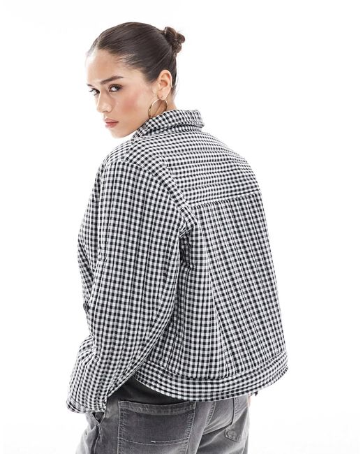 ASOS Gray Washed Quilted Shacket