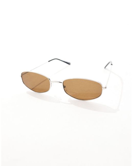 Pull&Bear Brown Hexagonal Frame Sunglasses for men