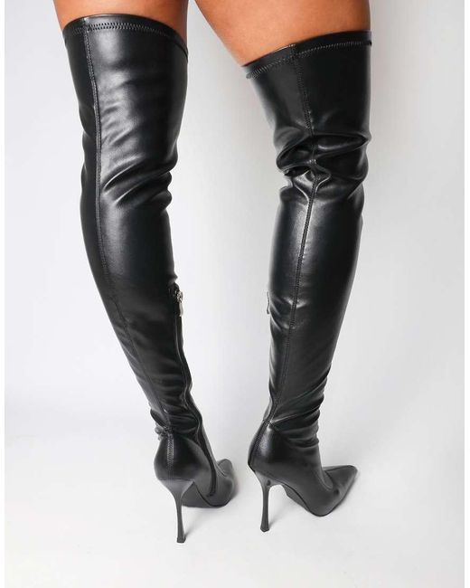 SIMMI Black Hades Stretch Over The Knee Boots