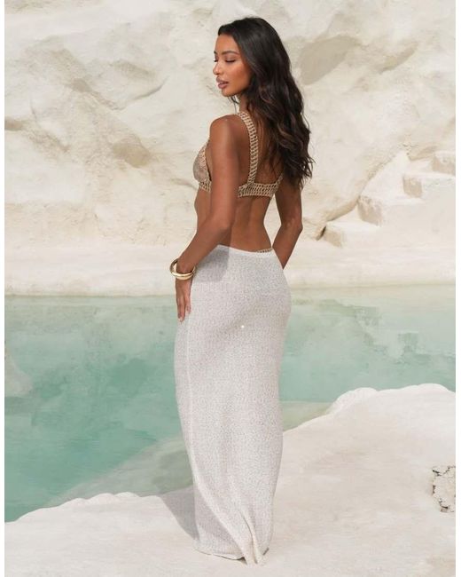 Moda Minx Green X Alejandra Vidal Sequin Knit Maxi Skirt