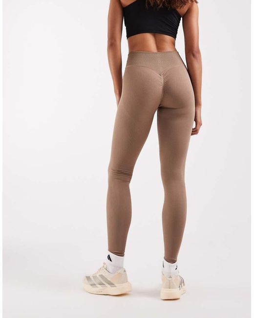 Adidas Originals Brown Workout Essentials Knit Scrunch 7/8 Leggings