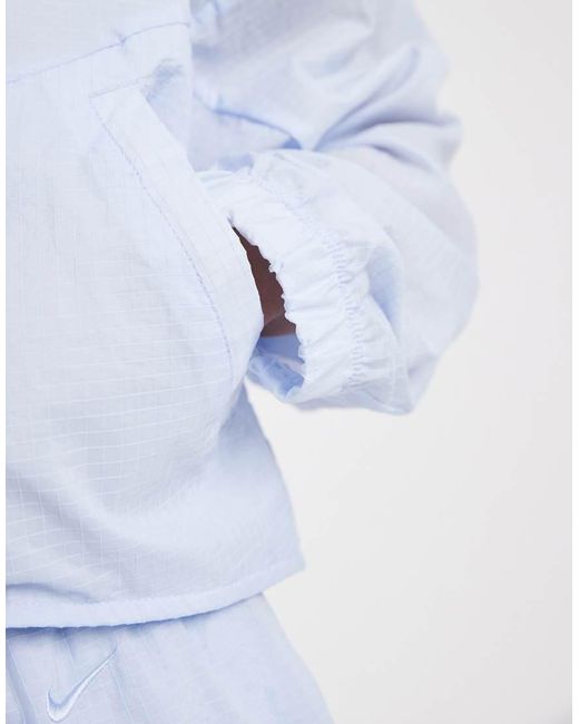 Nike White Funnel Neck Cropped Windrunner Jacket