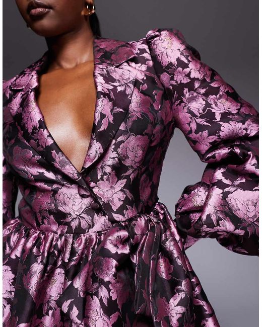 ASOS Purple Jacquard Shirt Skater Dress