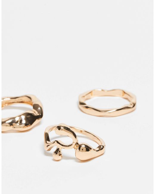 Reclaimed (vintage) Natural – 3 e unisex-ringe mit geschmolzenem design