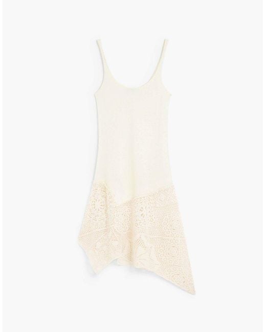 Desigual Natural Asymmetric Crochet Dress