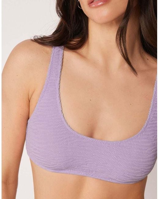 Calzedonia Purple Brassiere Bikini Top Crinkle Waves