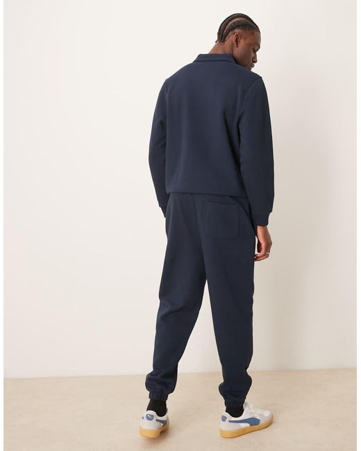 ASOS Blue Co-ord taperedjogger With Pin Tucks for men