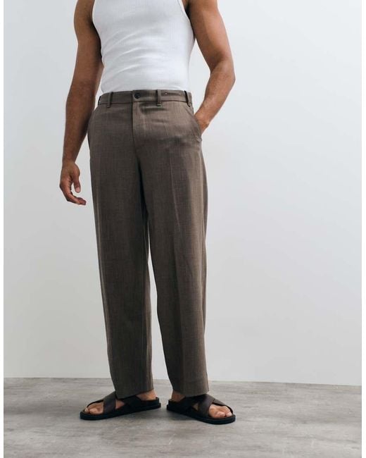 Abercrombie & Fitch White baggy Tailored Trouser for men