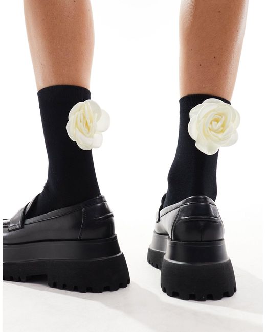 & Other Stories Black Socks With Corsage