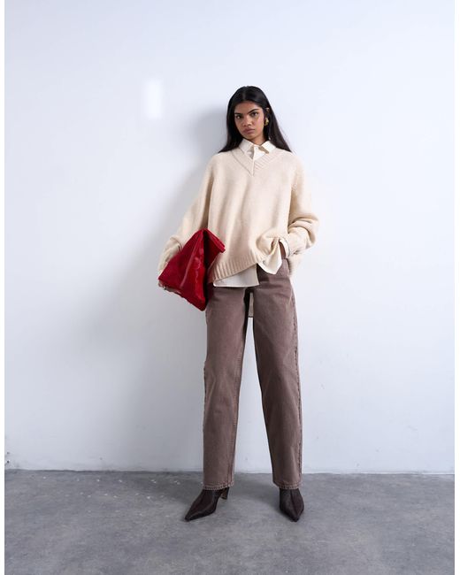 TOPSHOP Red – schlichter strickpullover