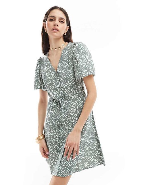 Vero Moda Blue Button Through Mini Skater Dress