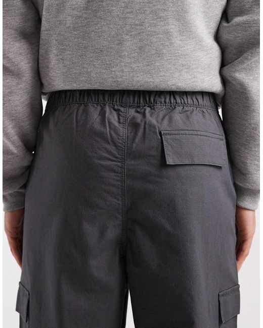 ASOS Gray Relaxed Tapered Pull On Cargos for men