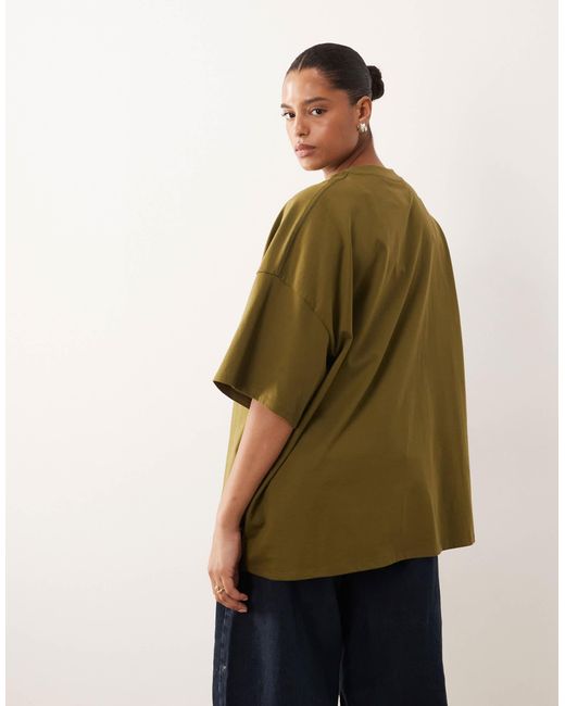 Curve - t-shirt oversize épais ARRANGE en coloris Green