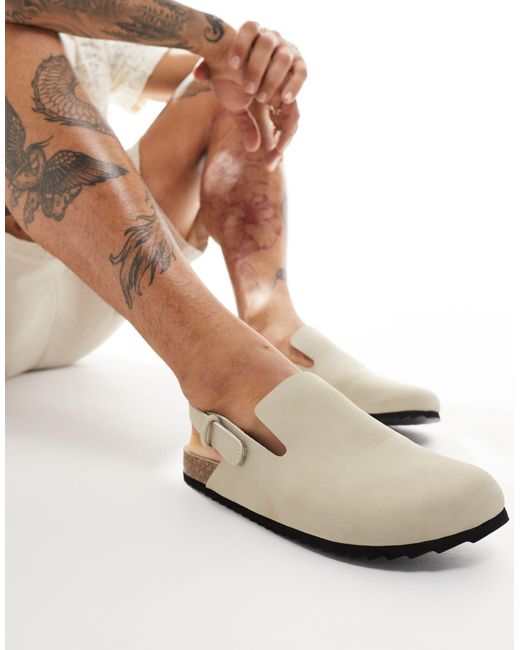 ASOS White Mule Clog Sandals for men