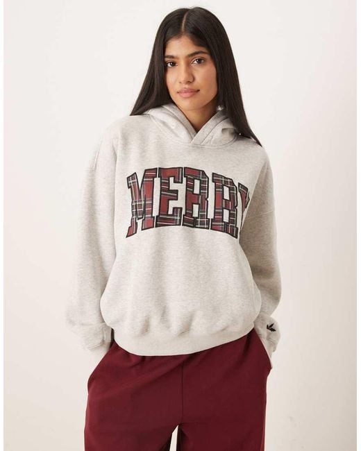 Abercrombie & Fitch Gray Holiday Graphic Hoodie