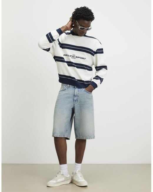 River Island Blue Regular Fit Prolific Stripe Sweatshirt for men